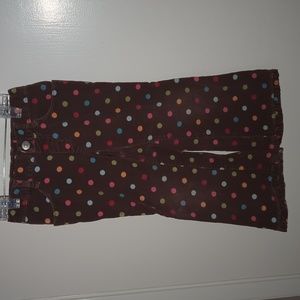 Brown corduroy colorful polka dot pants, Gymboree 3T.